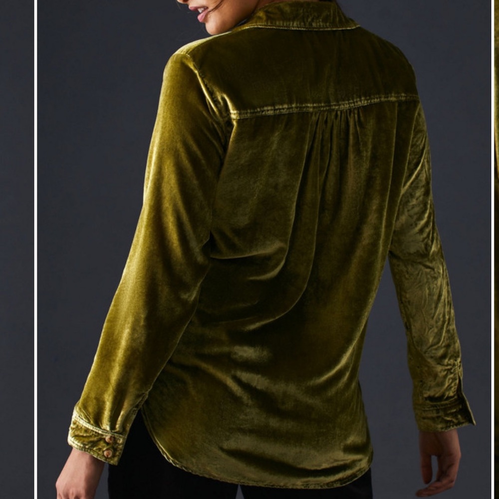 🧳 Pilcro Relaxed Velvet Buttondown - Picture 4 of 9
